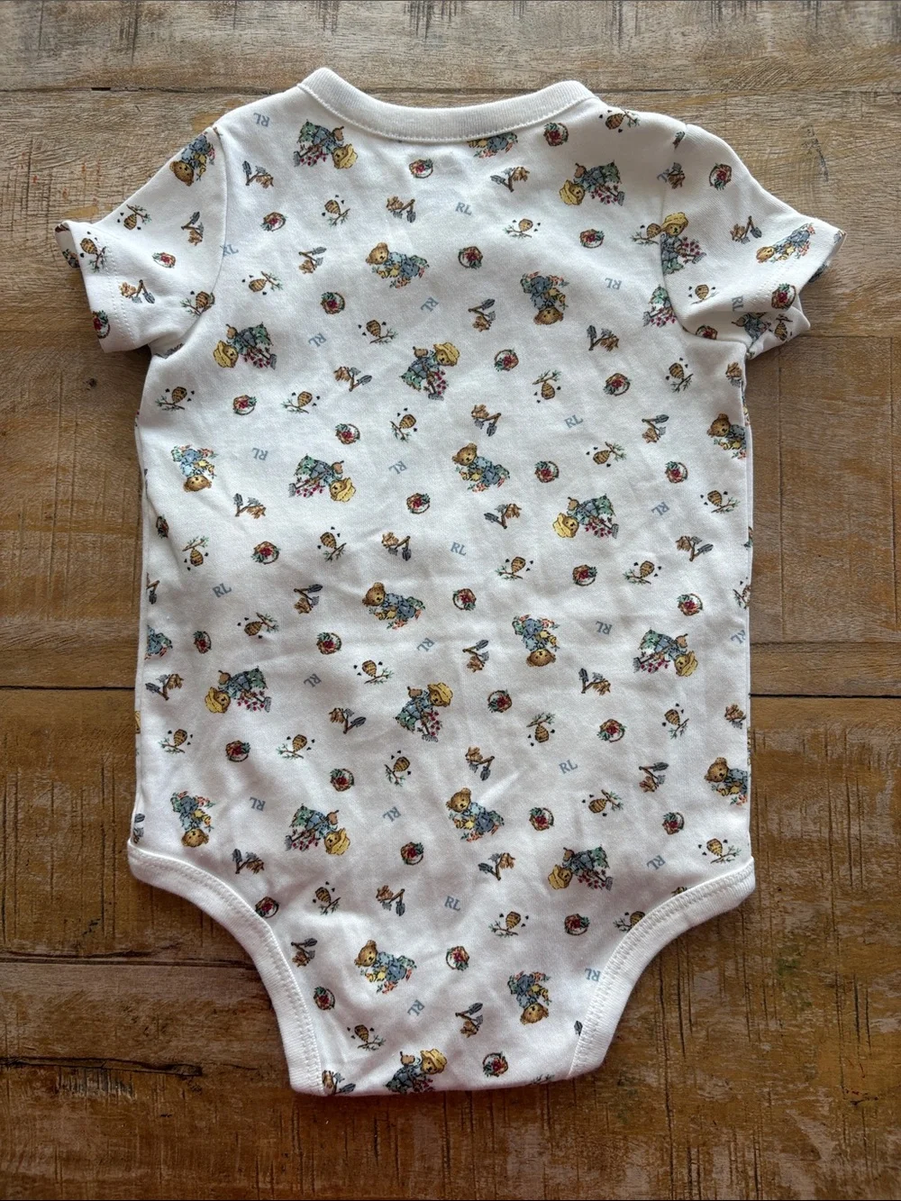 NWT Ralph Lauren Teddy & Garden Onesie 9m